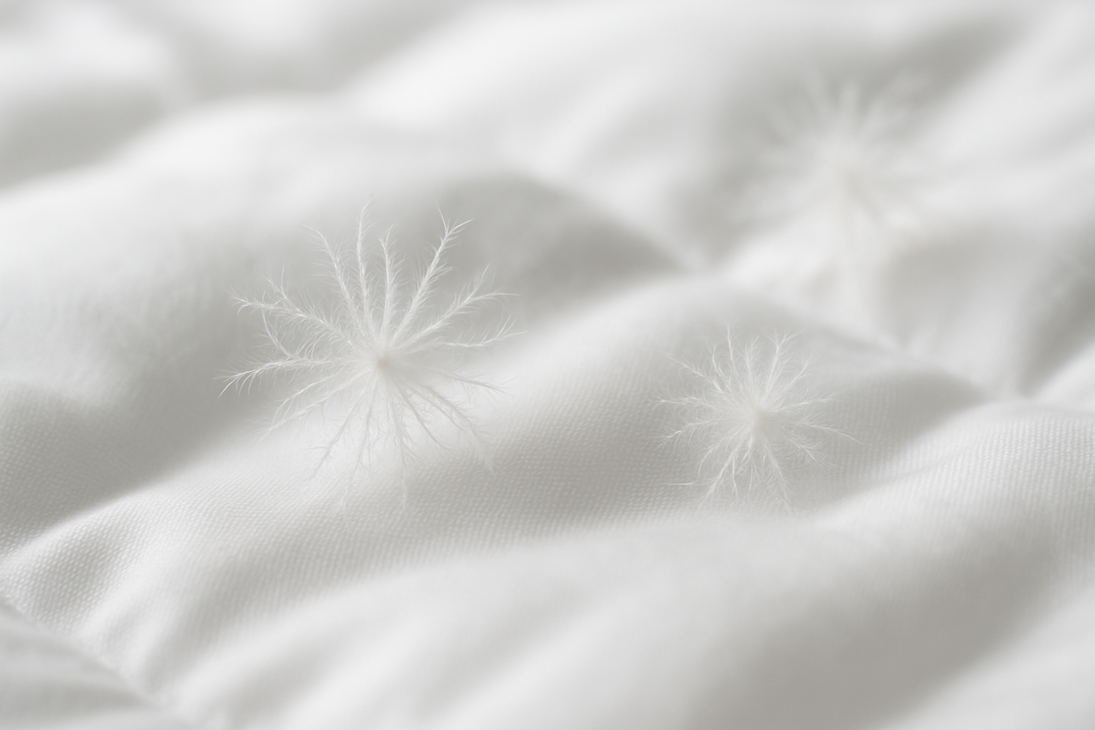 comforter under the down clusters should be smooth and fluffy