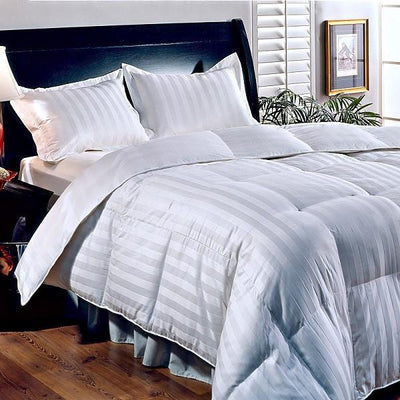 600 Fill Power Striped Down Comforter Comforters Down Cotton Cal King 