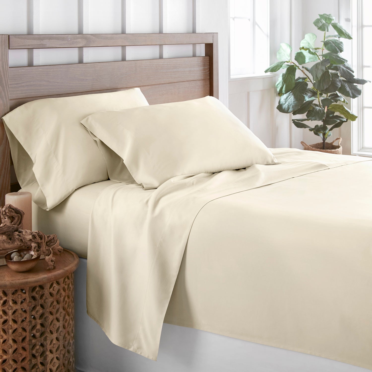 1500 Thread Count Natural Bamboo Duvet Cover Set
