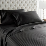 600 Thread Count 100% Egyptian Cotton Sheet Set (Black Stripe)
