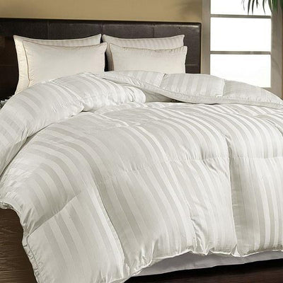 All Year Warm 700 Fill Power Striped Down Comforter Comforters Down Cotton Cal King 