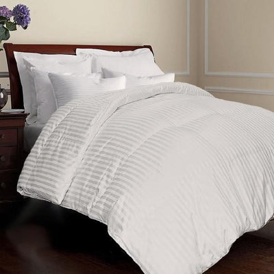 All year Warm Luxurious 750 Fill Power Goose Down Striped Comforter Comforters Down Cotton Cal King 