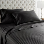 600 Thread Count 100% Egyptian Cotton Duvet Cover Set-Black Stripe