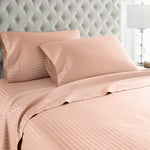 600 Thread Count 100% Egyptian Cotton Duvet Cover Set-Pink Stripe