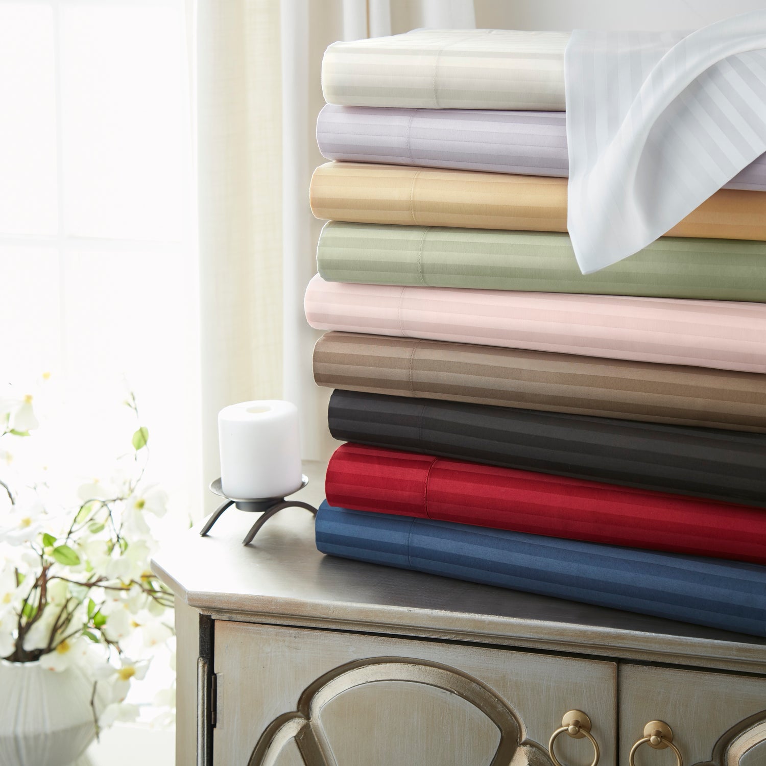 1200 Thread Count 100% Egyptian Cotton Sheet Set (Stripe)