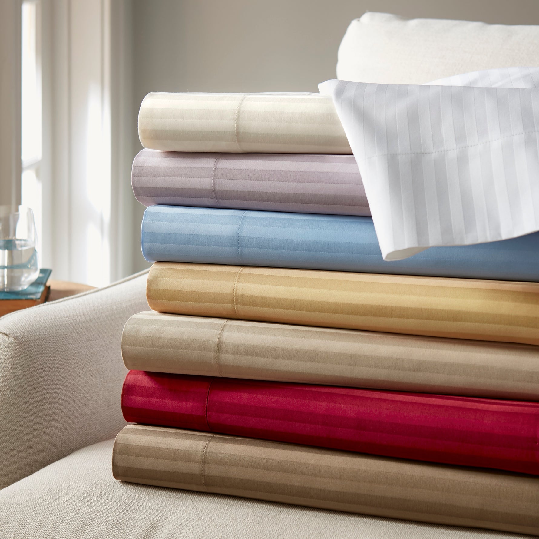 1500 Thread Count 100% Egyptian Cotton Sheet Set (Stripe)